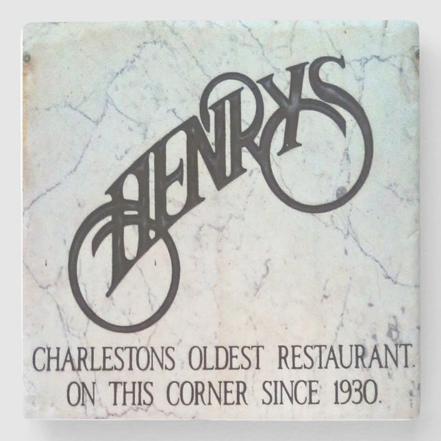 Henrys Restaurant Charleston, SC Marble Underlägg Sten (Framsidan)