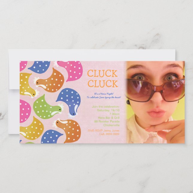 Hens Natt Bachelorette Party-händelse Photo Inbjud (Framsida)