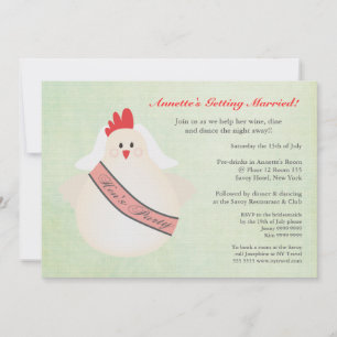 Hen's Party Funny Chicken Illustrated Inbjudan