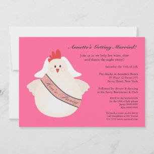 Hen's Party Funny Chicken Illustrated Inbjudan