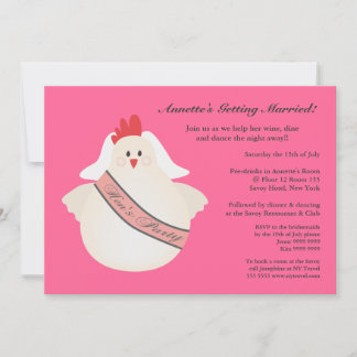 Hen's Party Funny Chicken Illustrated Inbjudan