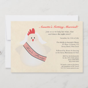Hen's Party futtig Chicken Illustrated Inbjudan