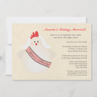 Hen's Party futtig Chicken Illustrated Inbjudan