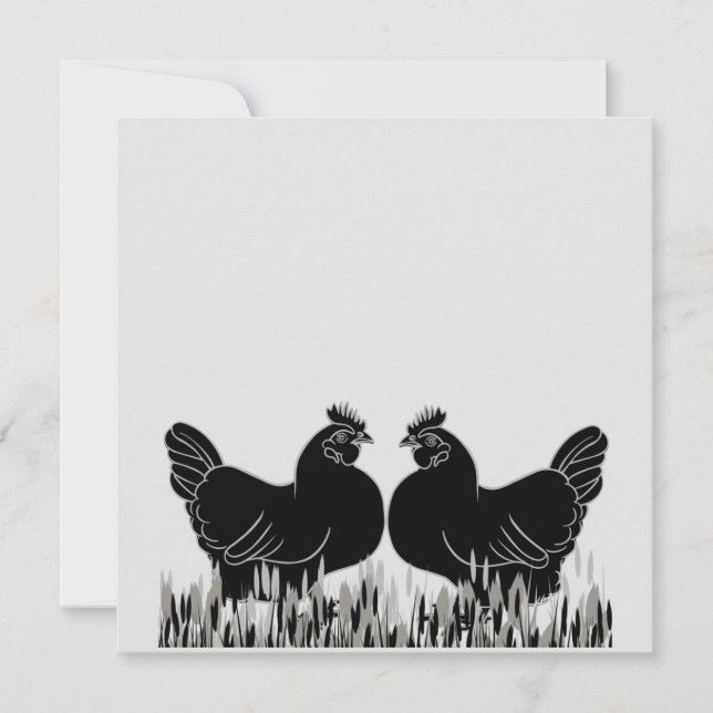 Hens~Silhouette-vykort (Framsida)