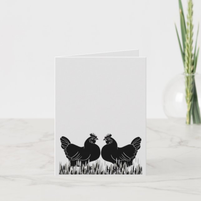 Hens~Silhouette-vykort Anteckningskort (Framsida)
