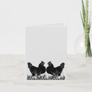 Hens~Silhouette-vykort Anteckningskort