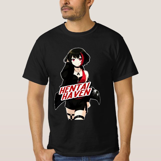" Hentaihaven Anime Girl Unisex" T Shirt (Framsida)