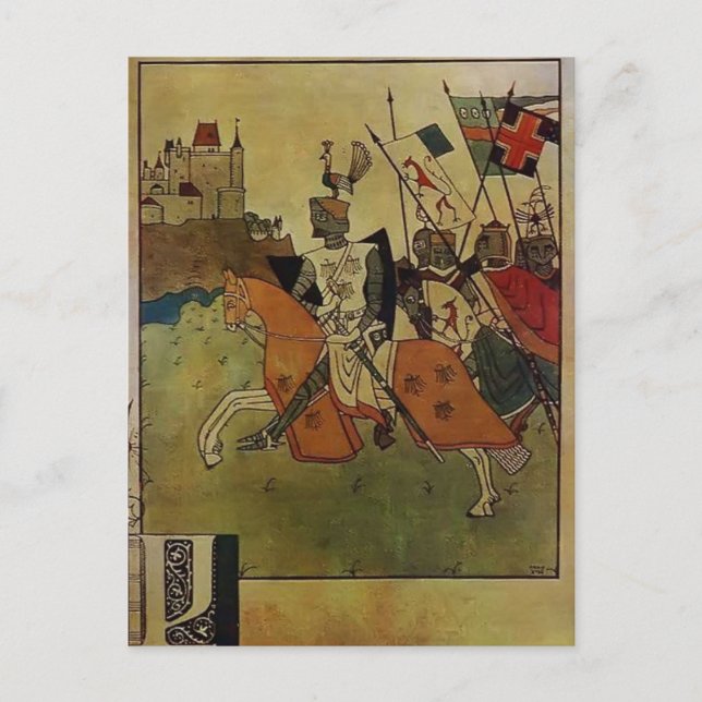 Heorhiy Narbut-Illustration till Rolands Sång Vykort (Framsida)