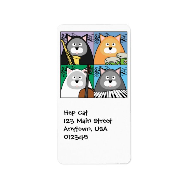 Hep Cat Address Label Adressetikett (Framsidan)
