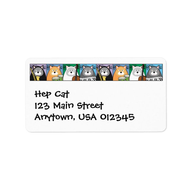 Hep Cat Address Label Adressetikett (Framsidan)