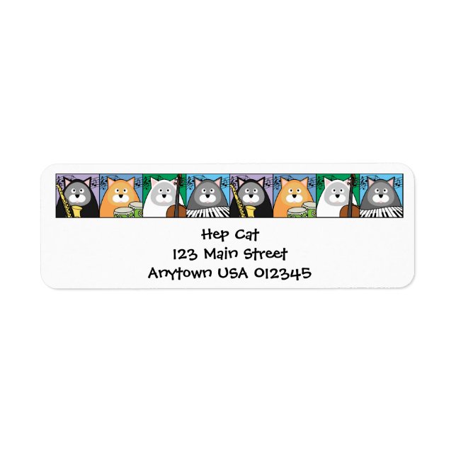 Hep Cat Address Label Returadress Etikett (Framsidan)