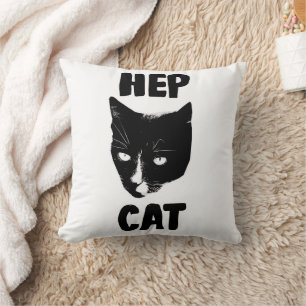 Hep Cat Roligt Tuxedo Cat Photo Slogan Art Kudde