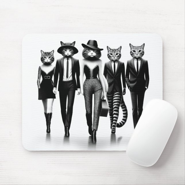 Hep Cat runway-modeller som går catwalken Musmatta (Med mus)