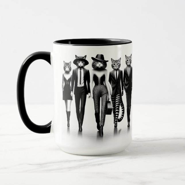 Hep Cat Runway Models Walting the Catpromenader Mugg (Vänster)