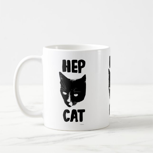 Hep Katt Kul Smoking Katt Foto Slogan Kul Kaffemugg (Vänster)