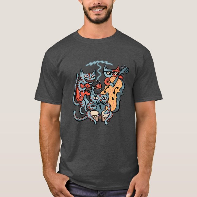 Hep kattmusikband t-shirt (Framsida)