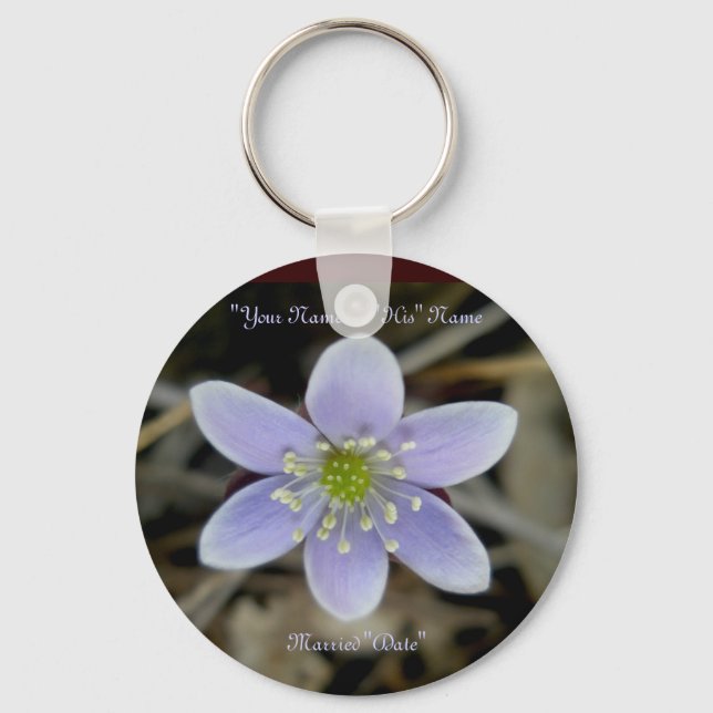Hepatica Bröllop Rememberance Keychain Nyckelring (Framsida)