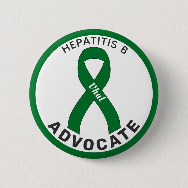 Hepatit B-advokatband Vit knapp (Framsida)