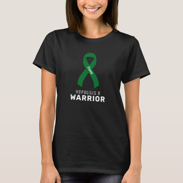 Hepatit B Warrior Ribbon Black Women's T- Shirt T Shirt (Framsida)