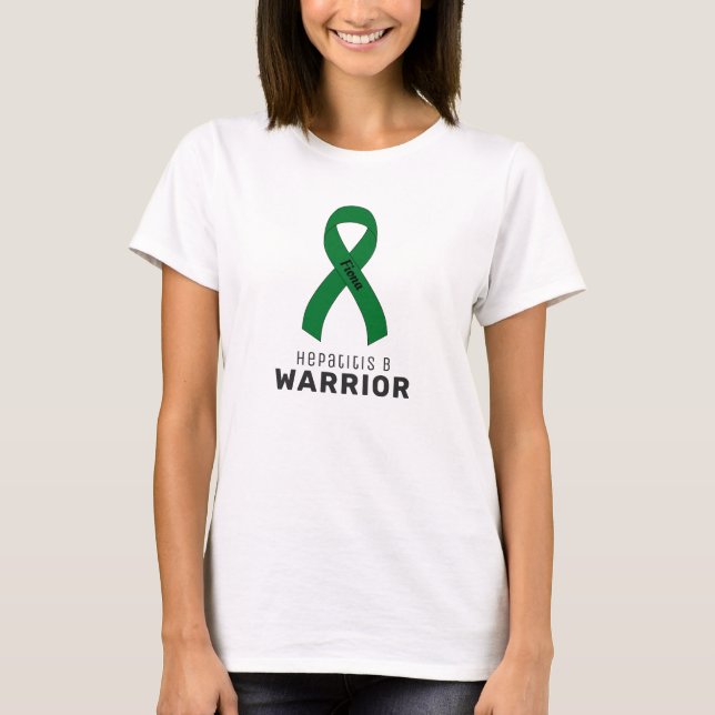 Hepatit B Warrior Ribbon White Women's T- Shirt T (Framsida)