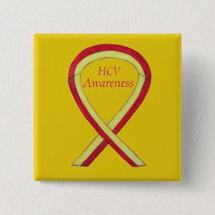 Hepatit C (HCV) Medvetenhet Angel Ribbon Stift Knapp