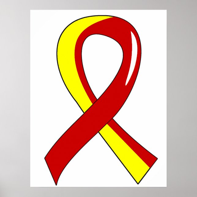 Hepatit C Röd Gult Ribbon 3 Poster (Framsidan)