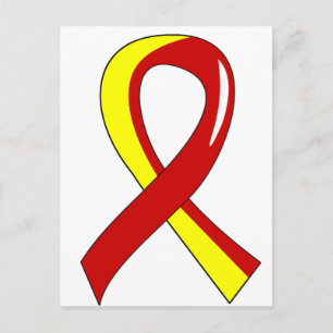 Hepatit C Röd Gult Ribbon 3 Vykort