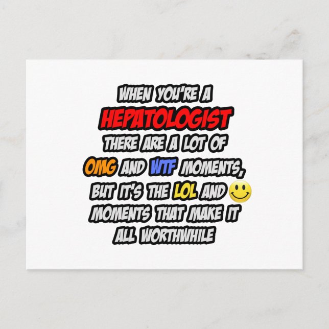 Hepatolog ... OMG WTF LOL Vykort (Framsida)