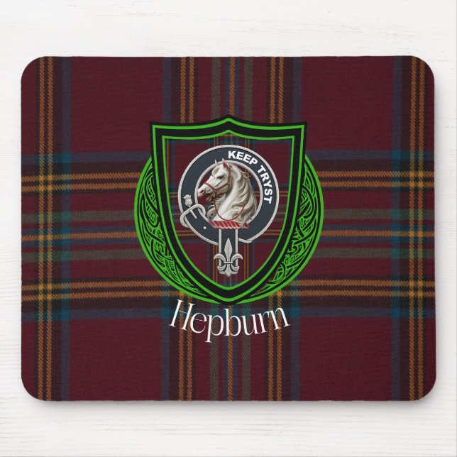 Hepburn Scottish Clan Tartan and Crest  Musmatta (Framsidan)