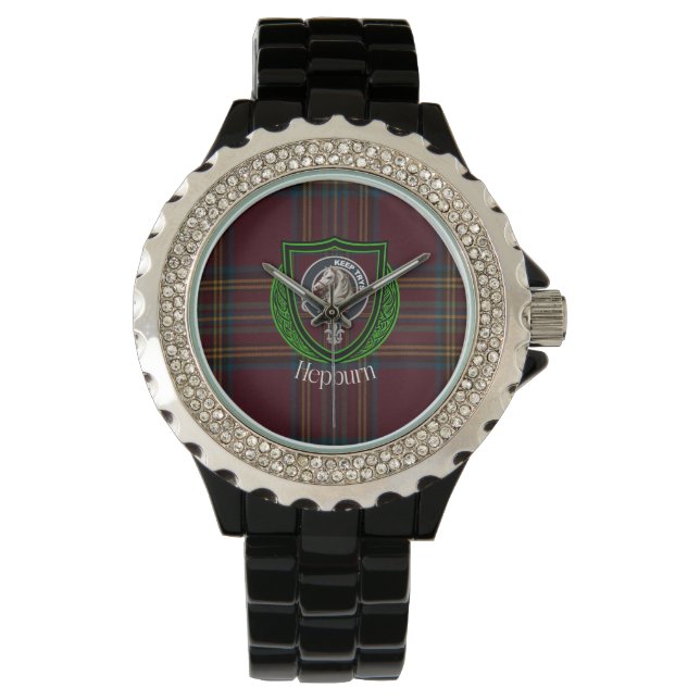 Hepburn Scottish Clan Tartan & Crest Armbandsur (Framsida)