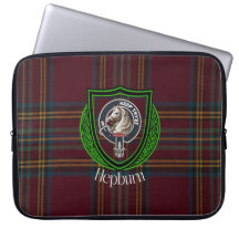 Hepburn skotska klans tartan och vapensköld 
