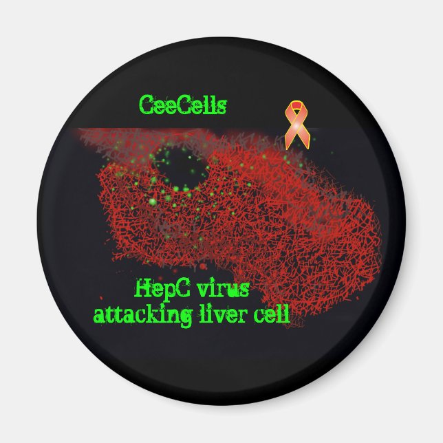 HepC-virus angriper leverceller Magnet (Framsidan)