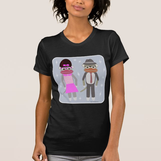 Hepcat Roligt femties Tecknad Sock monkey Tee Shirt (Framsida)