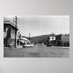 Heppner Oregon den huvudsakliga gatan beskådar Poster