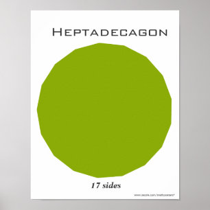 Heptadecagon affisch av polygonen