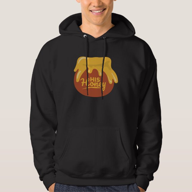 Her Bee His Honey Couple Matching Valentine's Day  Hoodie (Framsida)