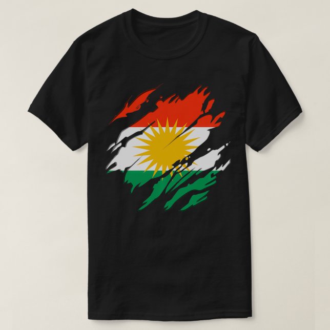 Her Biji Kurdistan Flag Kurde Pullover  T Shirt (Design framsida)