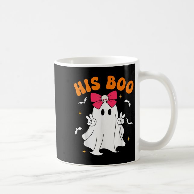 Her Boo &amp; His Boo Funny Matching Halloween Cou Kaffemugg (Höger)