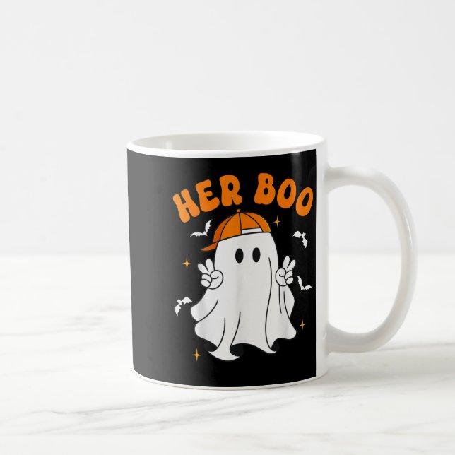 Her Boo &amp; His Boo Funny Matching Halloween Cou Kaffemugg (Höger)