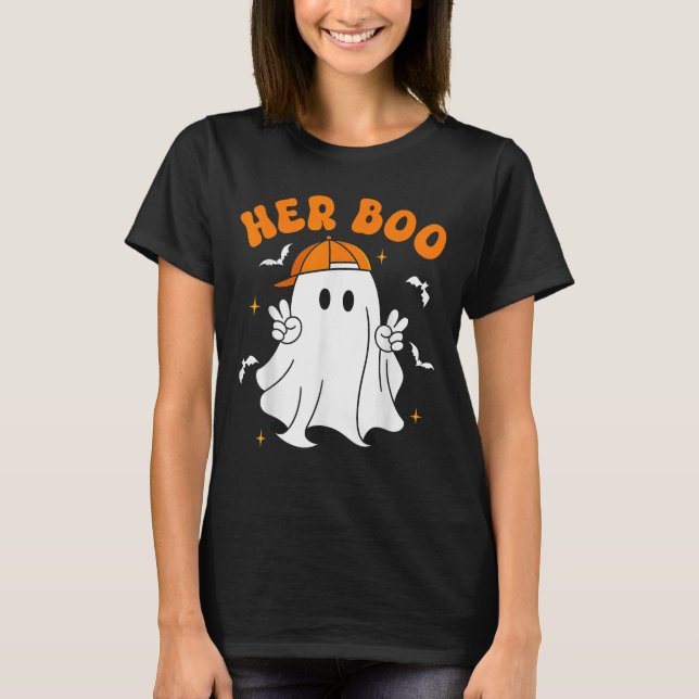 Her Boo &amp; His Boo Funny Matching Halloween Cou T Shirt (Framsida)