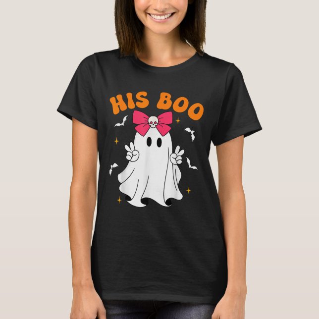 Her Boo &amp; His Boo Funny Matching Halloween Cou T Shirt (Framsida)