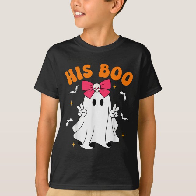 Her Boo &amp; His Boo Funny Matching Halloween Cou T Shirt (Framsida)
