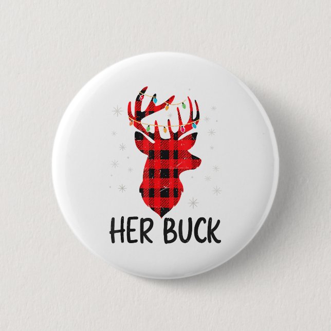 Her Buck Deer Hunting Christmas Husband Gift Coupl Knapp (Framsida)