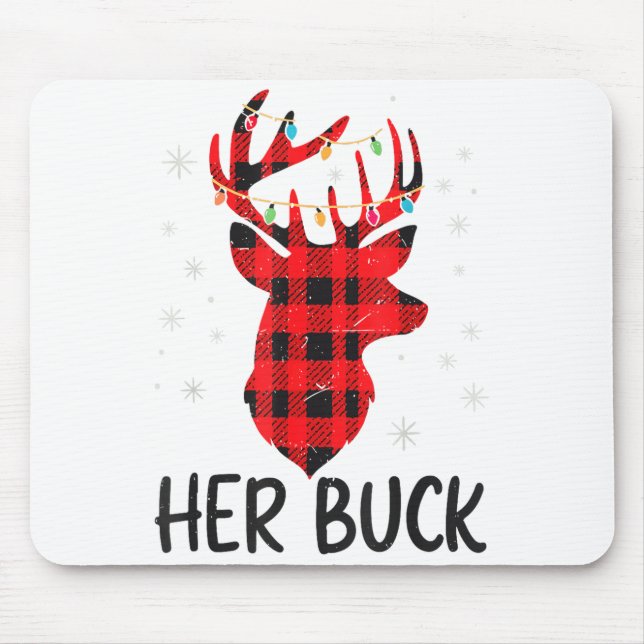 Her Buck Deer Hunting Christmas Husband Gift Coupl Musmatta (Framsidan)