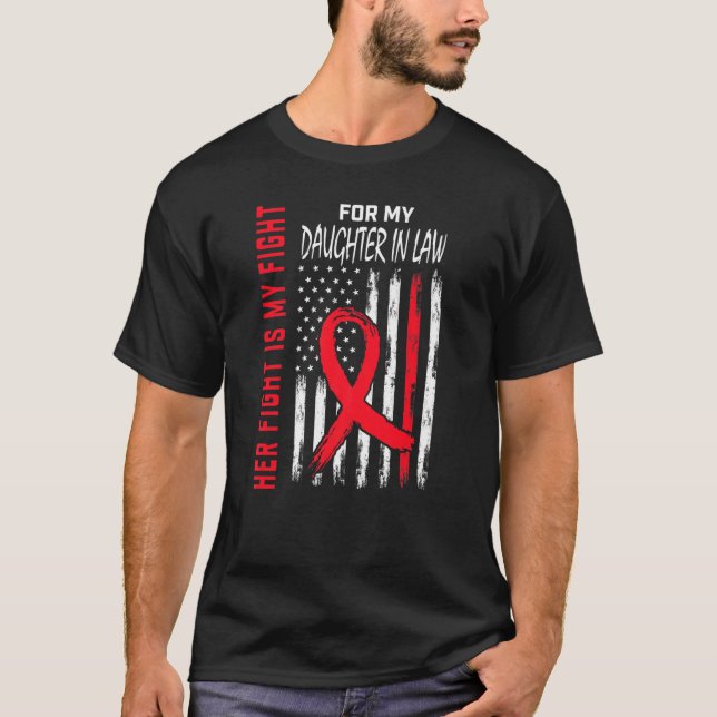 Her Fight Daughter In Law Heart Disease Awareness  T Shirt (Framsida)