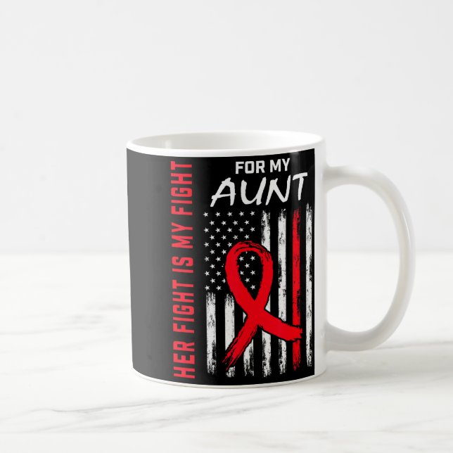 Her Fight Is My Fight Aunt Heart Disease Awareness Kaffemugg (Höger)