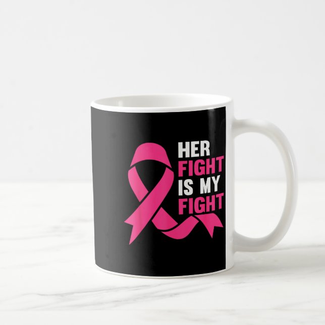 Her Fight Is My Fight Breast Cancer Awareness Surv Kaffemugg (Höger)