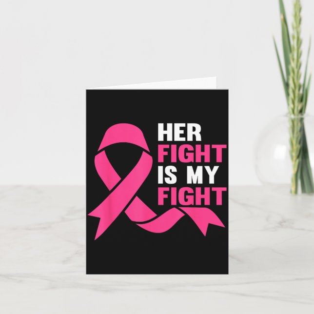Her Fight Is My Fight Breast Cancer Awareness Surv Kort (Framsida)