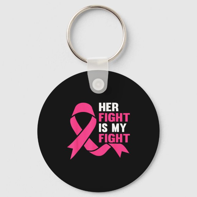 Her Fight Is My Fight Breast Cancer Awareness Surv Nyckelring (Framsida)