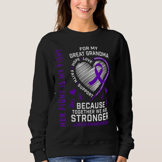Her Fight Is My Fight Great Grandma Lupus Awarenes T Shirt (Framsida)